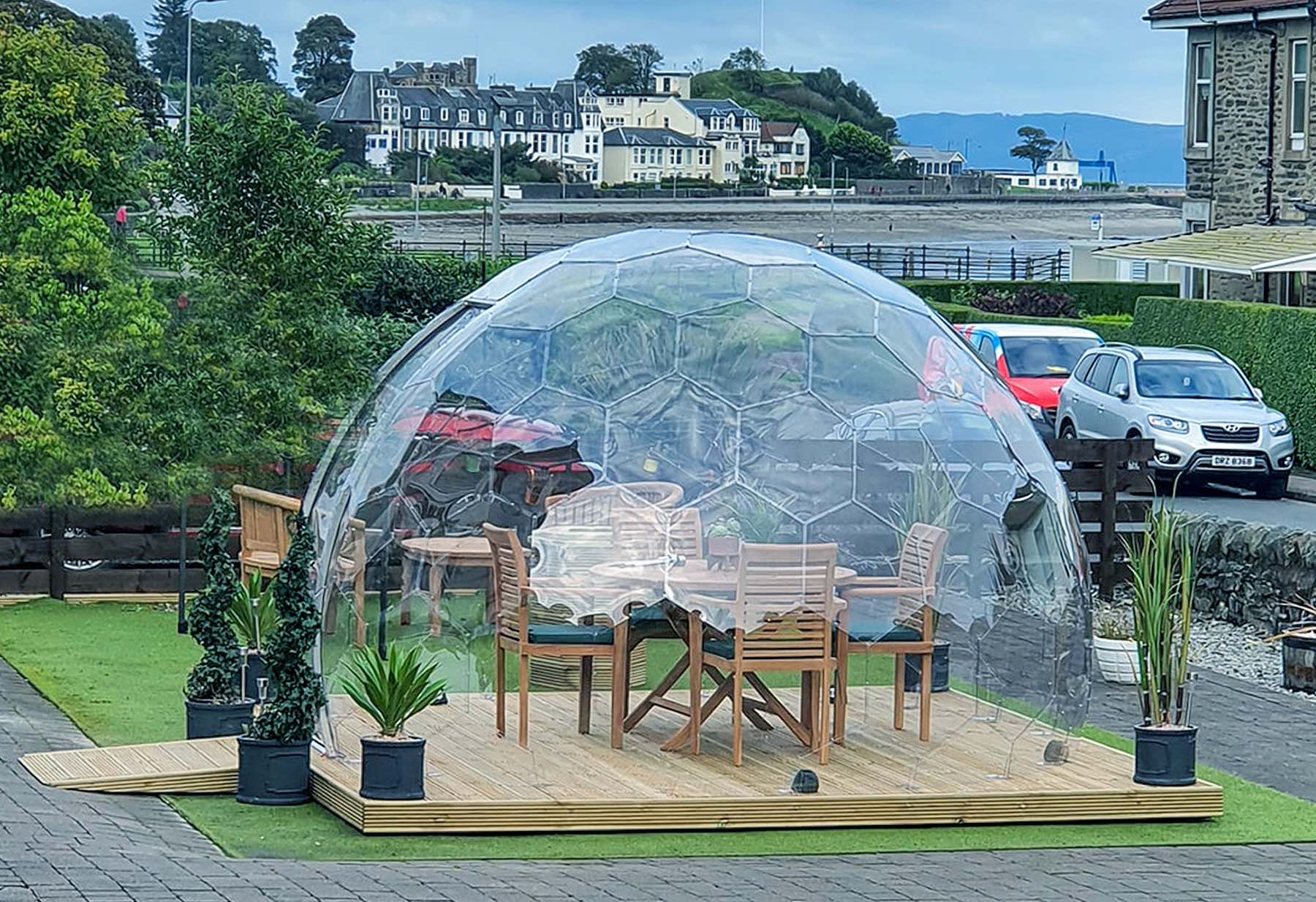 Capsula di visita Hypedome preparata per l'incontro in una casa di cura