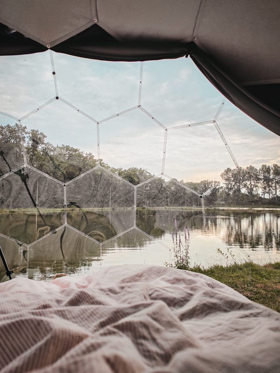 Vue imprenable depuis l'intérieur du dôme de glamping
