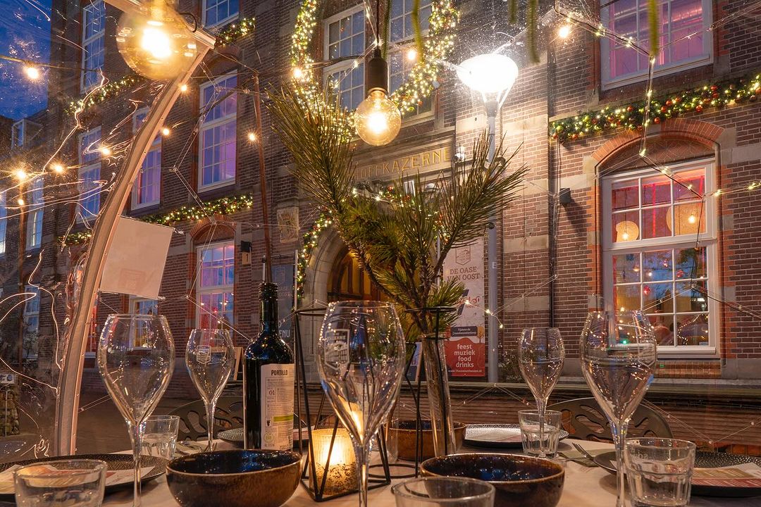 All'interno di una capsula da pranzo del ristorante olandese In De Kazerne