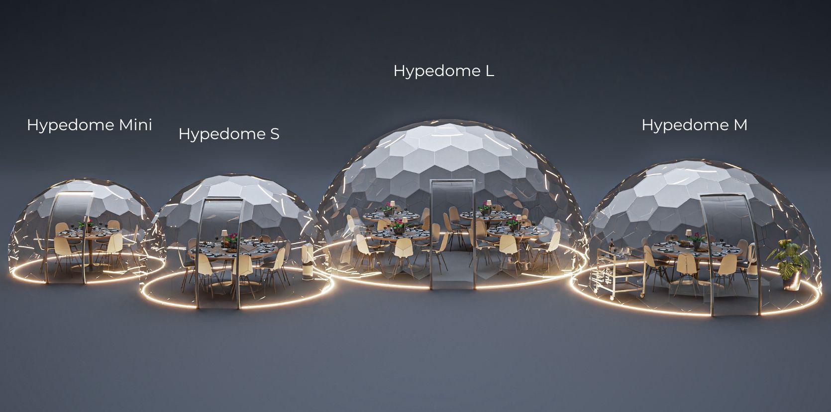 Die Größen der Hypedome Ess-Iglus