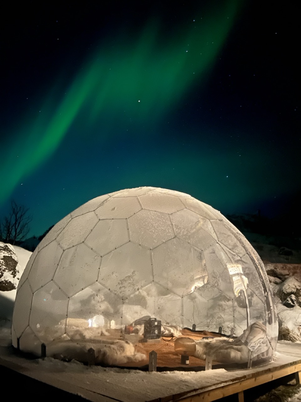 Cupola dell'aurora boreale in Norvegia