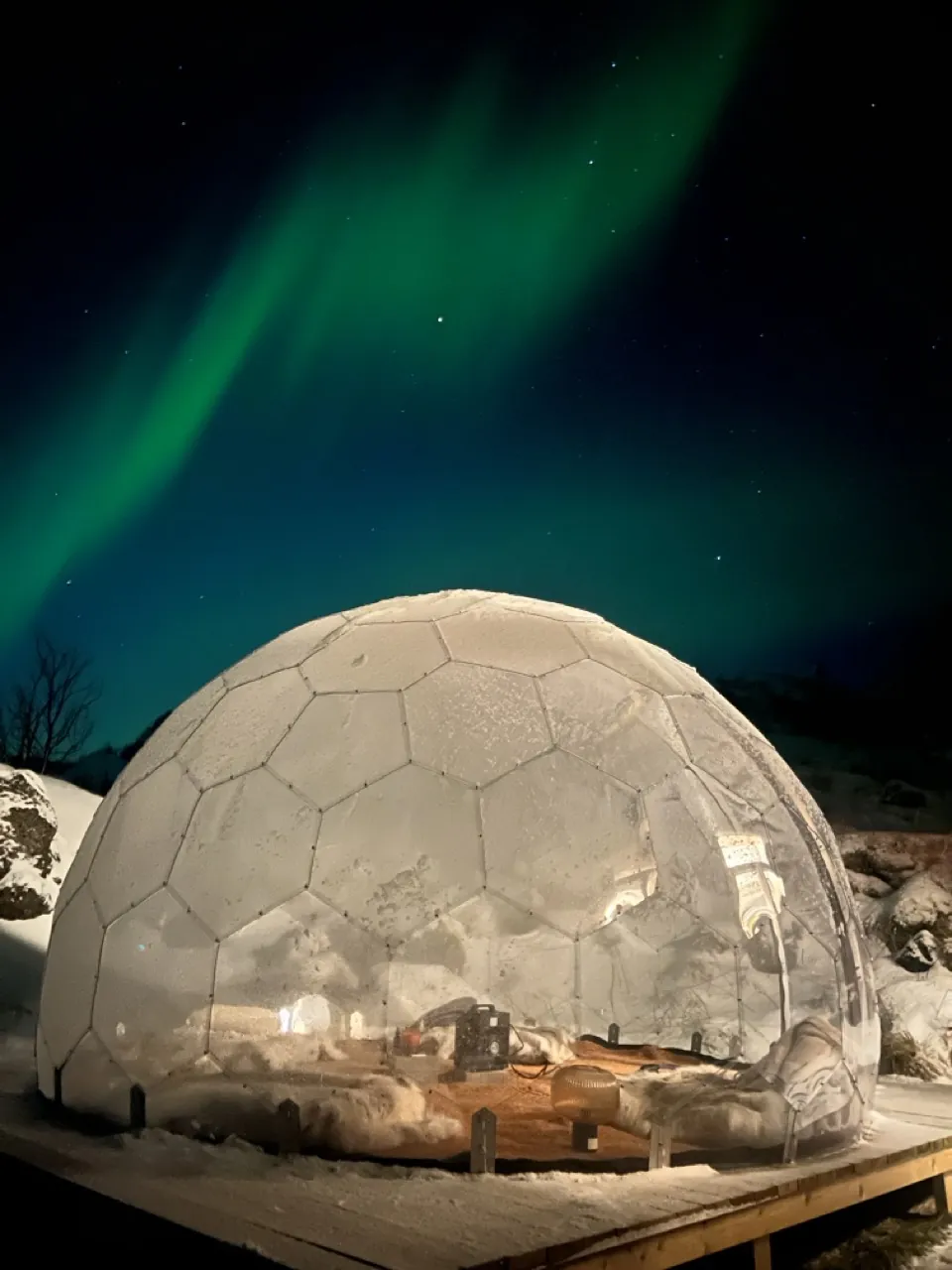 Northern lights dome in Norway
