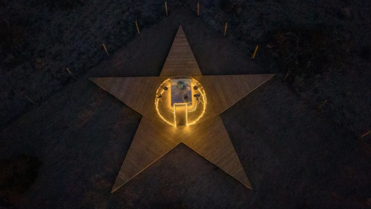 A clear summer night sky visible through a Hypedome\'s panels