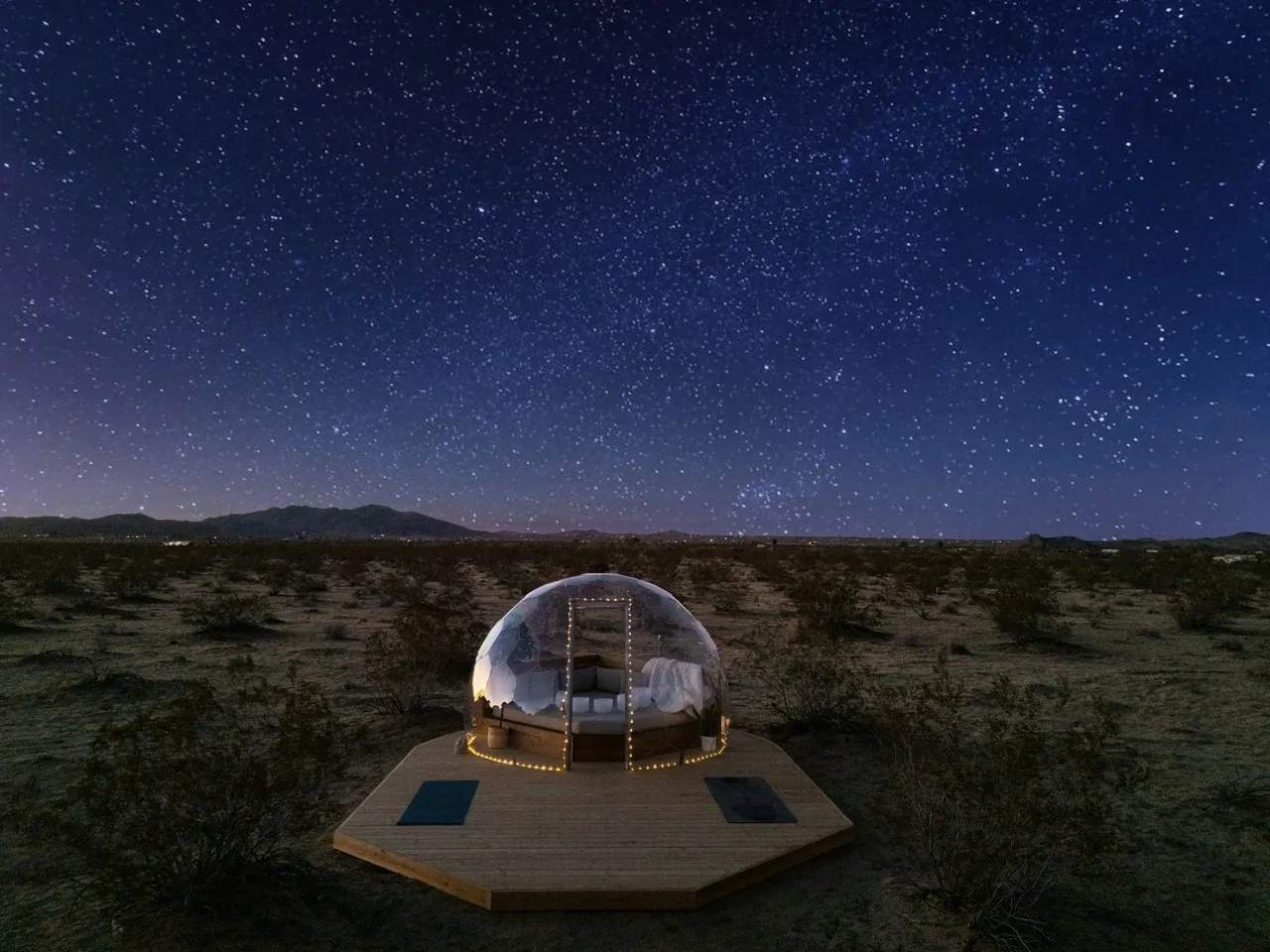 Stargazing from inside a Hypedome — a slow evening ritual