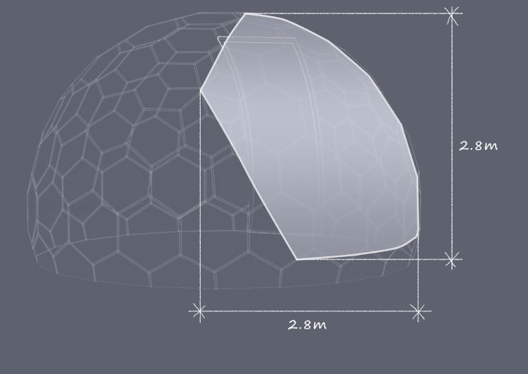 Hypedome S - Voile pare-soleil - Métrique