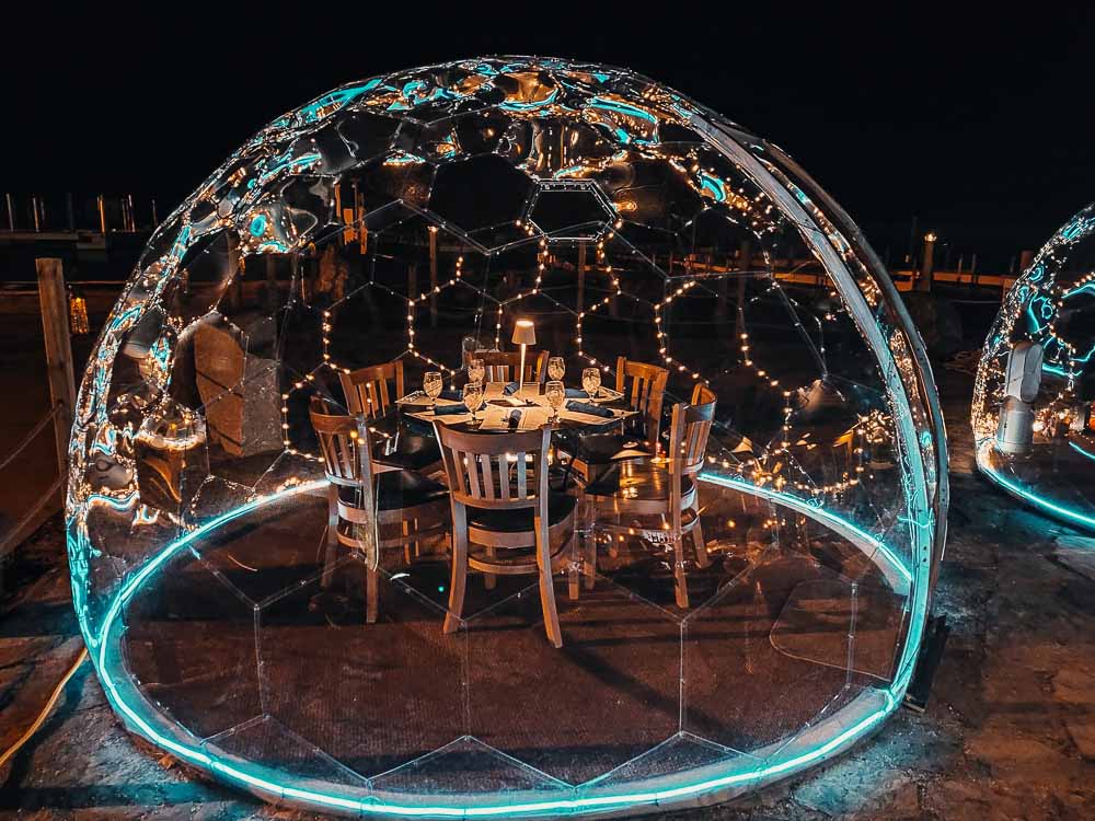 Hypedome with lighting kit by night