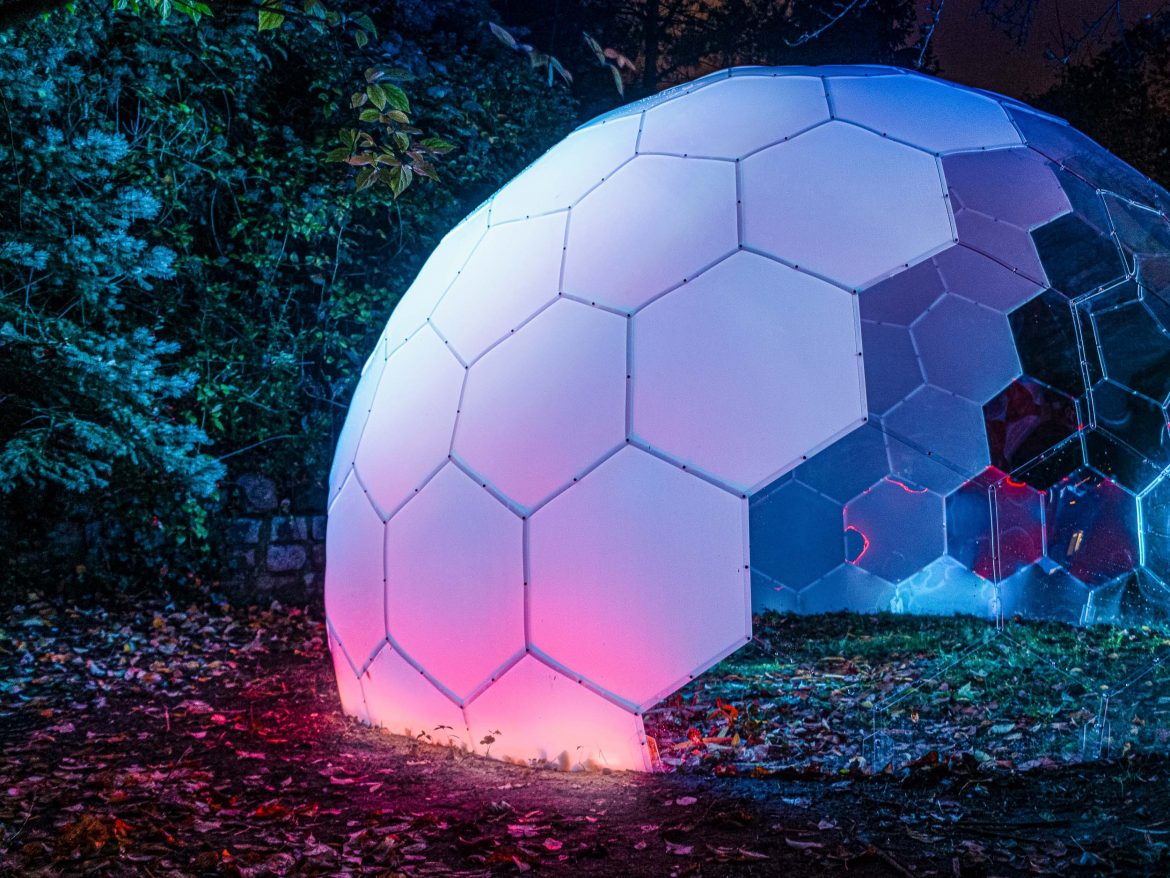 Hypedome Opal garden pod with illuminated surface