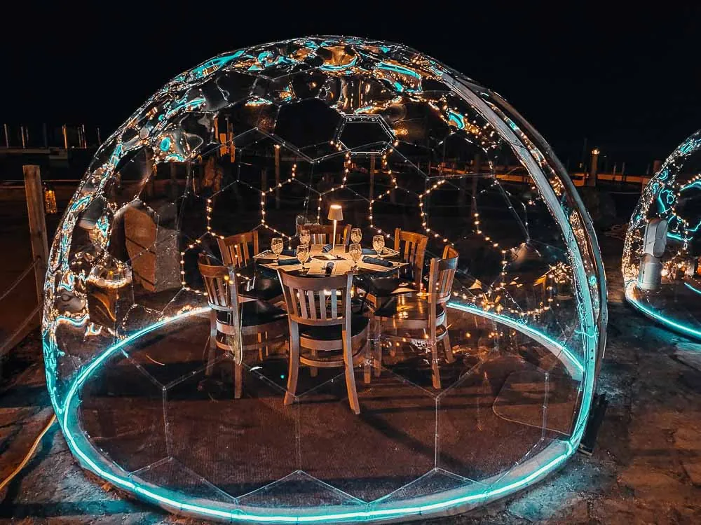 Hypedome with lighting kit by night